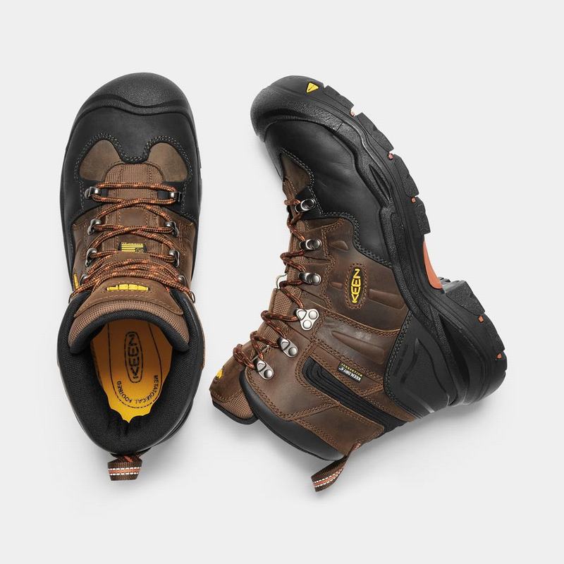 Keen Coburg 6" Waterproof Steel Toe Mens Work Boots Brown/Black Online NZ (6347-KPORH)